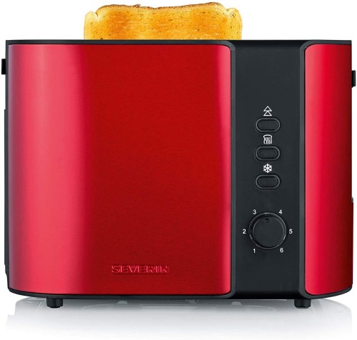 Severin Toaster, ca. 800 W, 2 Scheiben, integrierter Brötchen-Röstaufsatz, Defroster-Stufe - Aufwärm-Stufe - Auslösetaste