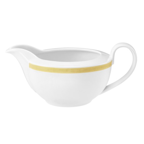 Seltmann Sauciere 0,45 l, rund, Form: Community, Dekor: 57392 Pinselband ocker, hohe Kantenschlagfestigkeit, Made in Germany