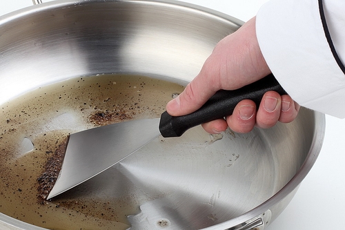 Spachtel / Schaber Breite 11 cm, Länge 25 cm starre Edelstahl-Klinge rutschfester Griff aus Polypropylen, schwarz