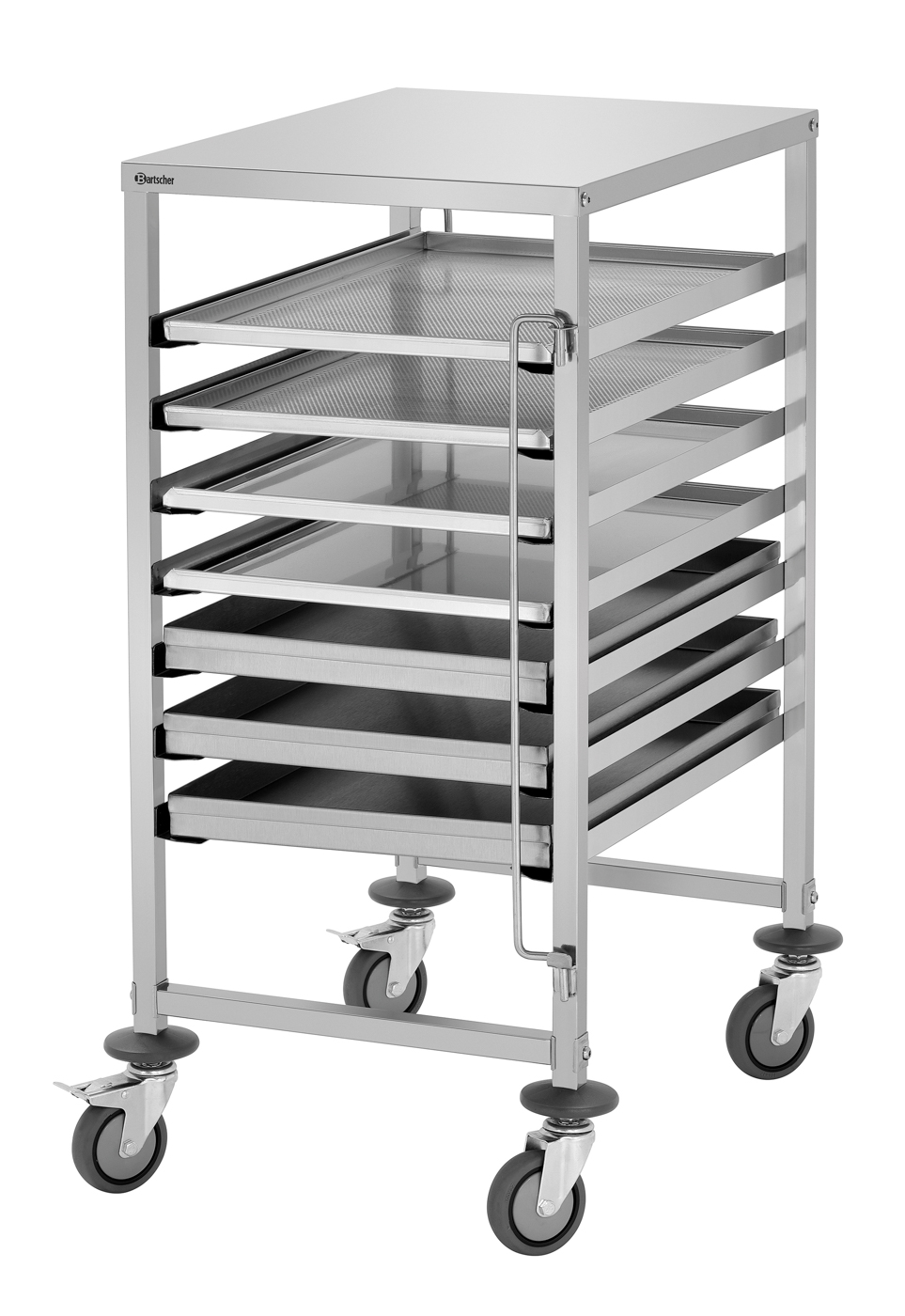 Bartscher Euronormwagen AEN700-6040 |Eigenschaften: Je eine Behältersicherung anVorder- und Rückseite | Maße: 53,5 x 68,5 x 101