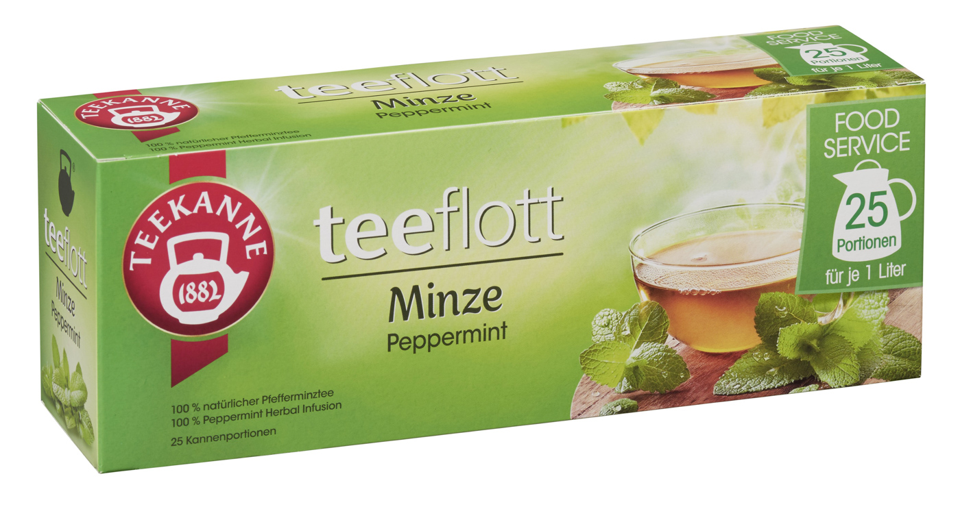 Teeflott Pfefferminztee, Kannenbeutel für je 1 Liter, Inhalt: 25 Beutel.