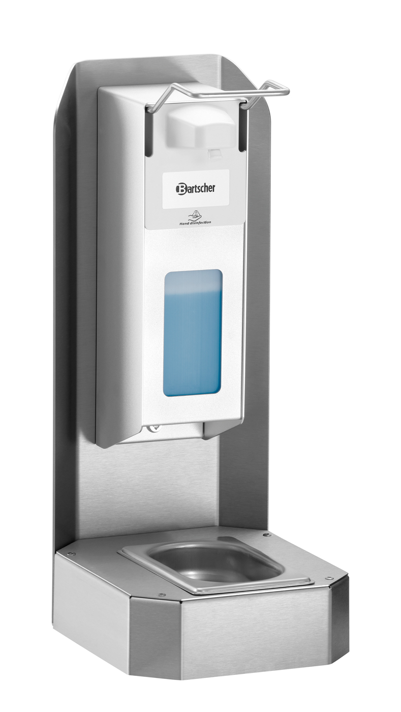 Bartscher Desinfektionssäule XS1 480 |Abtropfschale integriert: Ja | Maße: 19,5 x 23,5x 47,0 cm. Gewicht: 2,7 kg