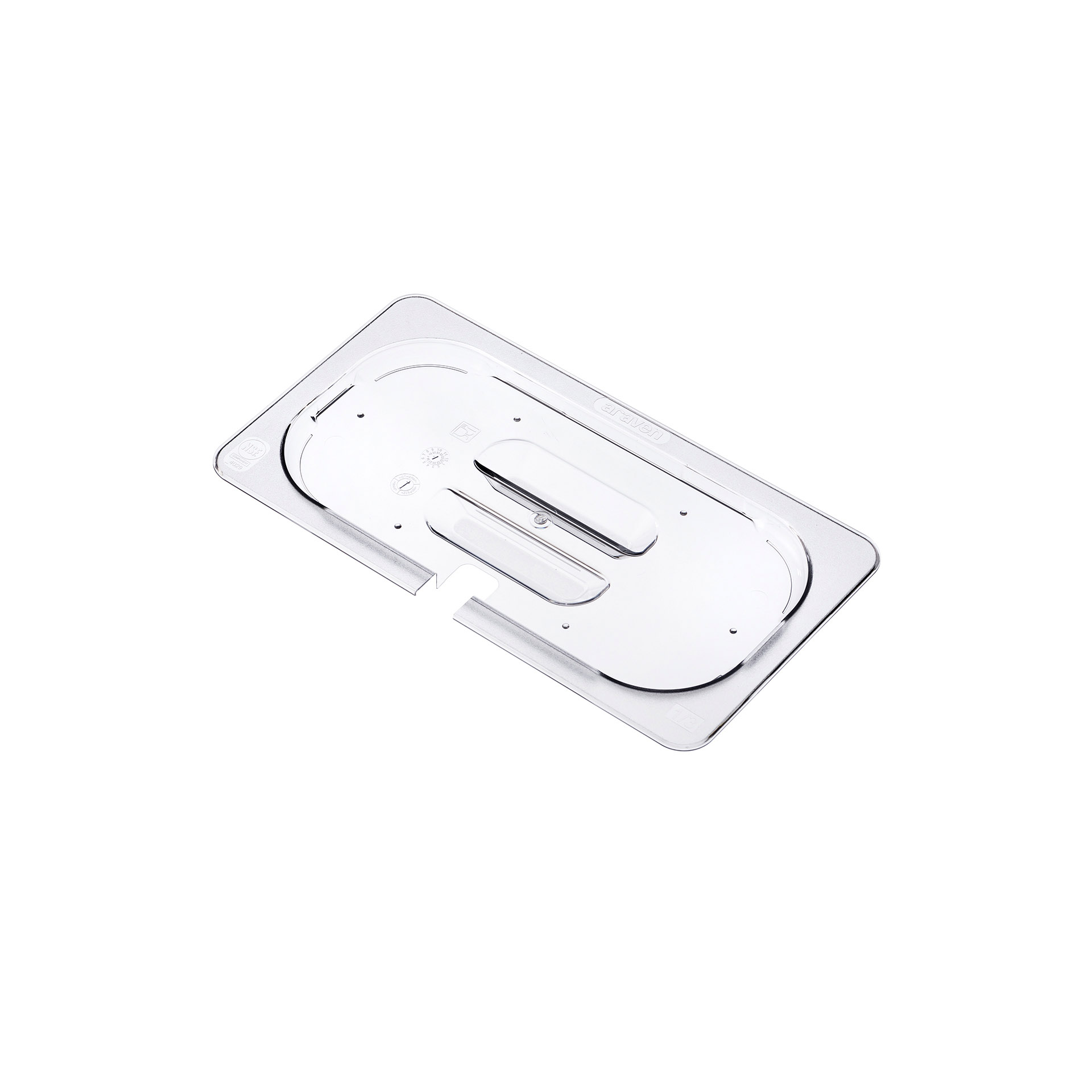 ARAVEN GN 1/3 Deckel aus Polycarbonat mit Aussparung der universell einsetzbar ist, durchsichtig