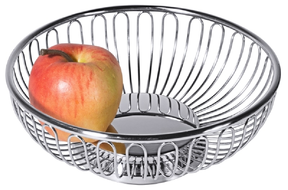 Brot-/ Obstkorb PARIS, rund. Material: Edelstahl 18/10, Durchmesser: 17 cm, Höhe: 6 cm