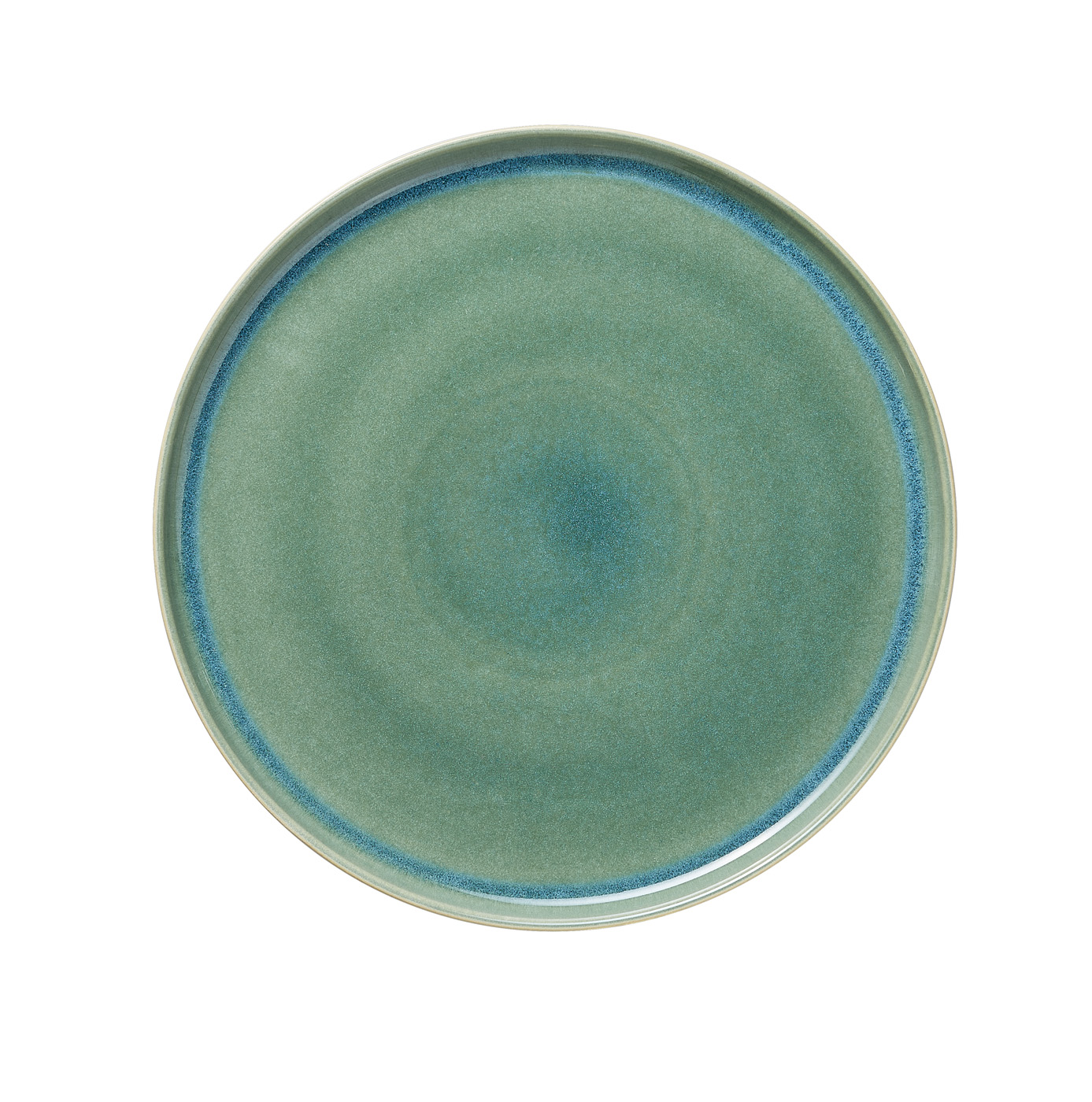 Teller ROCKZZERO, flach, Ø 33 cm, Set á 4 Stück, myrtle green, Steinzeug Flache Ausführung, Farbe: Myrtle Green
