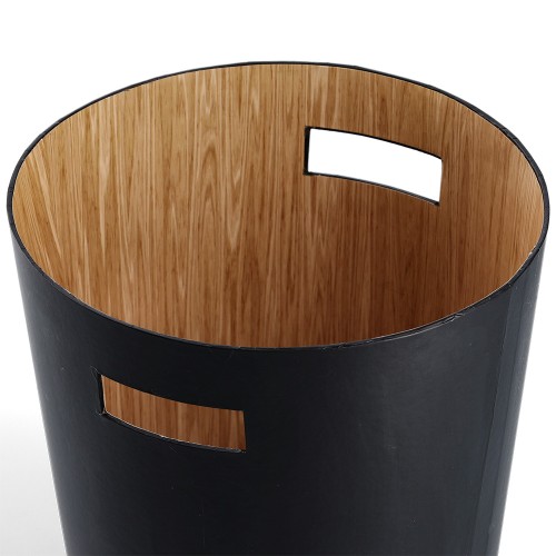 Papierkorb, Pappe, schwarz / Maße: Ø 25x30 cm