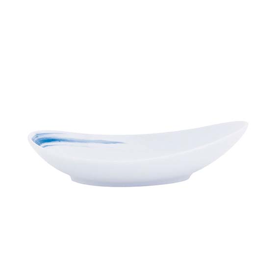 TEAR-Schale breit 21cm x 14,5cm - Form: Simply, Coup - Dekor 79930 Pinselstriche blau - aus, Porzellan. Hersteller: Eschenbach. "Made in