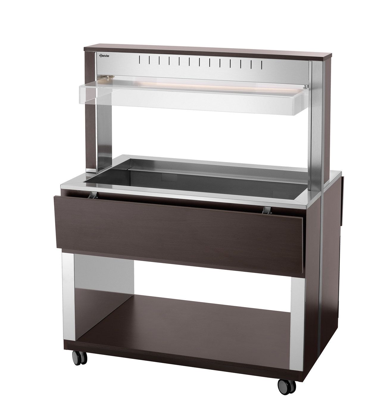 Bartscher Buffetwagen W3110-200W |Temperaturbereich von: 30 °C | Maße: 117 x 125 x151,0 cm. Gewicht: 110,6 kg