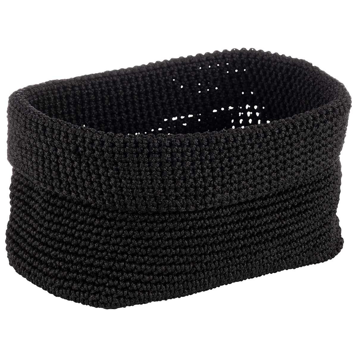 Häkelkorb, 24 x 17,5 cm, H: 12 cm, Polyester, umgekrempelt kann die Höhe, individuell gestaltet werden