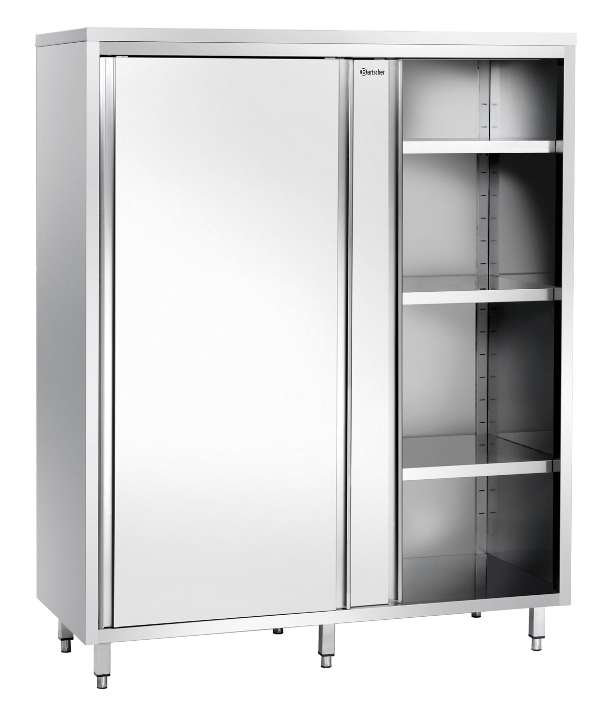 Bartscher Hochschrank 600, B1200, 2ST, CNS |Eigenschaften: Füße aus Vierkantrohr 40 x 40 mm |Maße: 120 x 60 x 200,0 cm. Gewicht: 95 kg