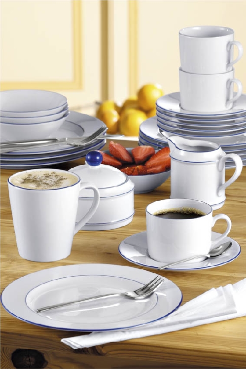 Salatschale HEIKE blue, rund, Durchmesser: 25 cm, Höhe 8,0 cm, Retsch Porzellan.