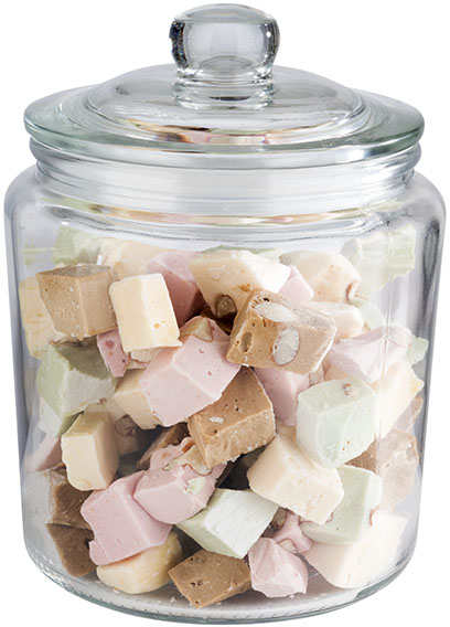 Vorratsglas -CLASSIC- Ø 11,5 cm, H: 16 cm Glas, Polyethylen 0,9 Liter inklusive Glasdeckel spülmaschinengeeignet zerbrechlich