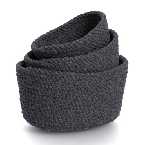 Aufbewahrungskorb-Set, 3-tlg., Baumwolle. Länge: 250 mm. Breite: 170 mm. Höhe: 130 mm