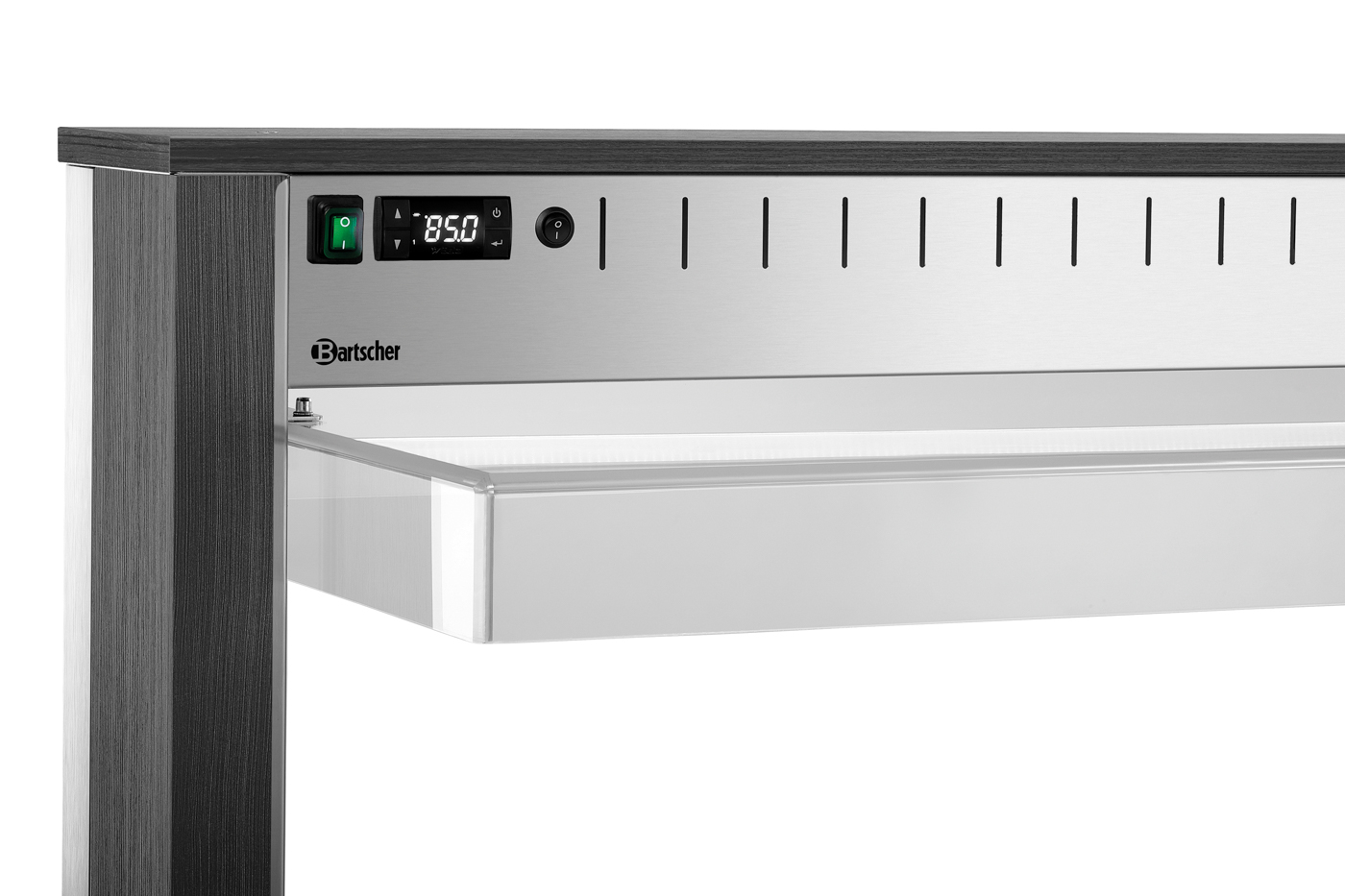 Bartscher Buffetwagen W4110-200A |Temperaturbereich von: 30 °C | Maße: 149,5 x 125x 152,0 cm. Gewicht: 133,5 kg