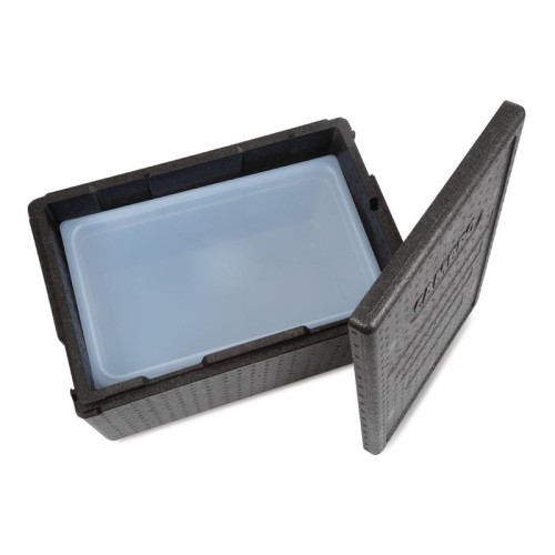 Cambro isolierter Toplader Lebensmitteltransportbehälter 43L mit 1/1 GN Behälter und Deckel. Bequeme Griffe ermöglichen
