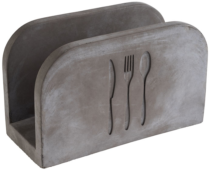 Serviettenhalter -ELEMENT- 16 x 7,5 cm, H: 10 cm Beton mit möbelschonender Unterseite für ca. 50 Servietten nicht