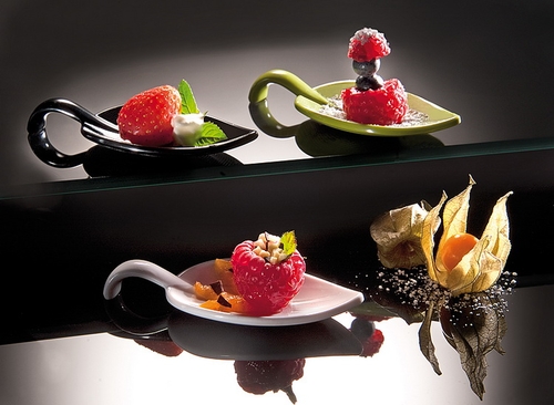 Fingerfood-Löffel -LEAF- 10 x 4,5 cm, H: 1,5 cm Melamin, weiß Verpackungseinheit: 50 Stück spülmaschinengeeignet stapelbar