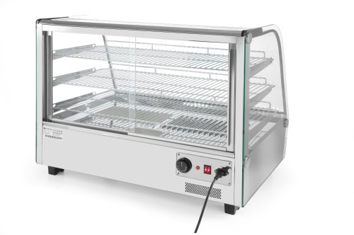 HENDI Warmhaltevitrine mit 3 Auslagen - 230 V - 1500 W - 857x568x(v)686 mm
