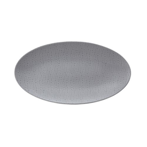 Seltmann Servierplatte oval 33x18 cm, oval, Form: Life, Dekor: 25675 Fashion elegant grey, hohe Kantenschlagfestigkeit, Made in Germany