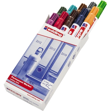 edding Permanentmarker 3000 1,5-3mm farbig sortiert 10 St./Pack.