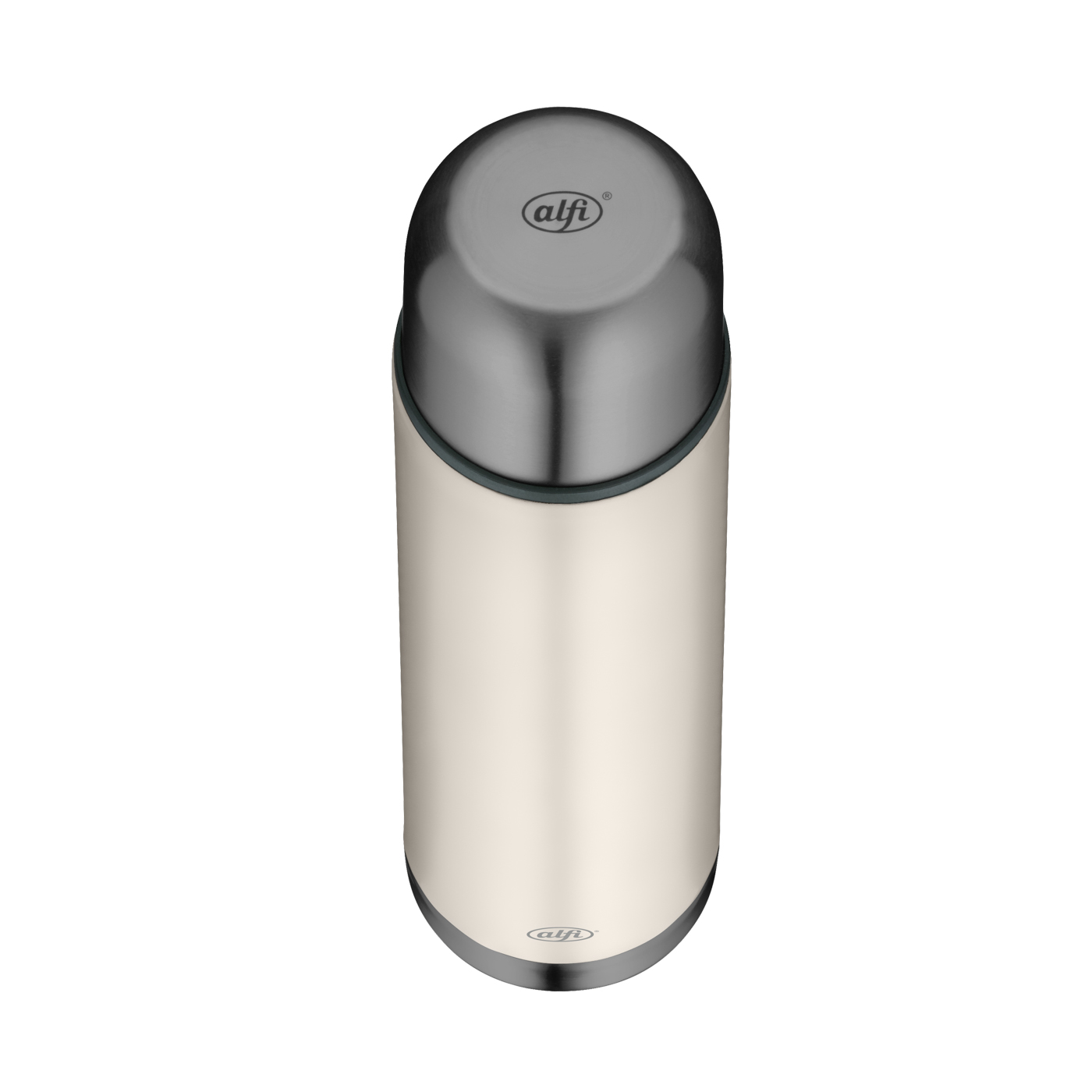 Isolierflasche Eco linen beige 0,75 l; doppelwandiger Edelstahl lackiert; Premium-Isolierleistung hält 12 h heiß und 24 h