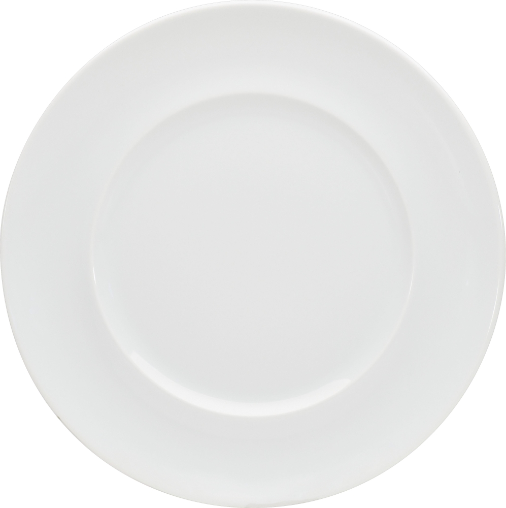 Bauscher Teller flach ENJOY, mit Fahne, Durchmesser: 320 mm, Höhe: 26 mm, uni weiss