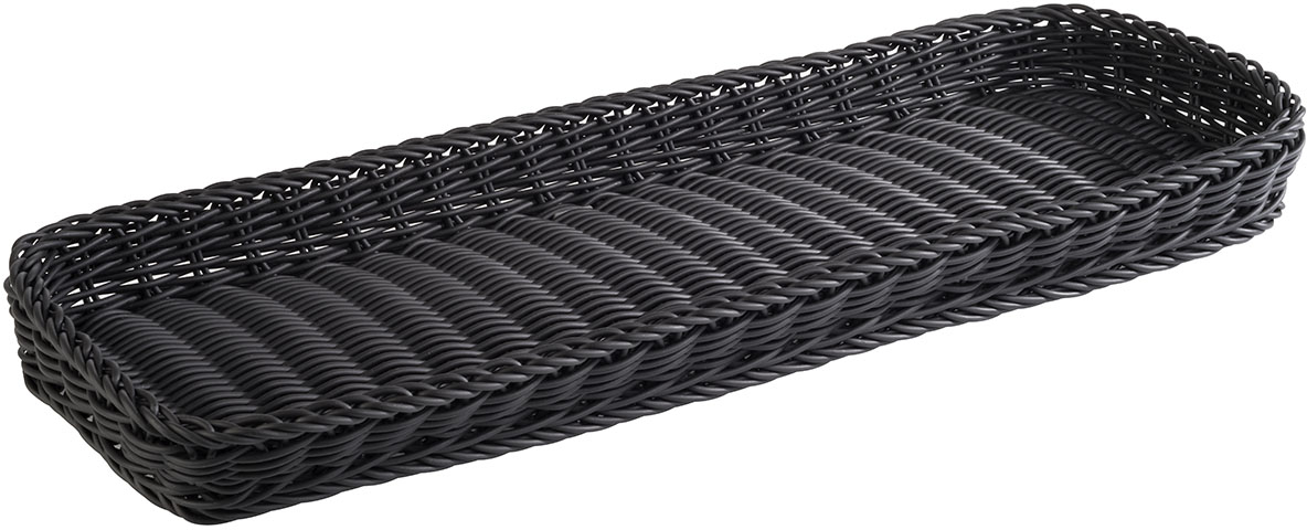 Korb -PROFI LINE- 60 x 20 cm, H: 5 cm Polypropylen, schwarz spülmaschinengeeignet bruchsicher stapelbar