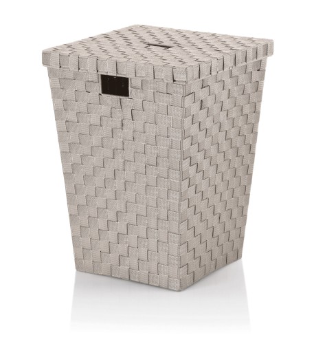 Kela Wäschebox Alvaro aus PP-Faserband, silbergrau, ca. 400mm x 400mm x 520mm (L x B x H)
