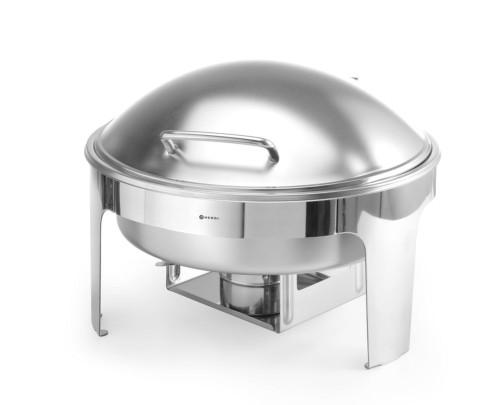 Chafing Dish, rund, satiniert. Ideal für den Einsatz im Buffets und Catering.