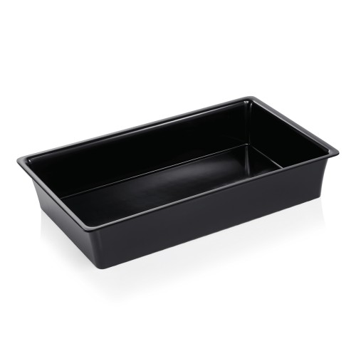 GN 1/1 Behälter, mit glattem Rand. Material: Melamin. Serie: GN 97. Inhalt in Litern: 14. Farbe: schwarz. Maße: Höhe: 100 mm