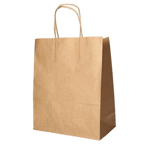 25 Tragetaschen, Papier 44 cm x 32 cm x 17 cm braun mit gedrehtem Tragegriff von PAPSTAR