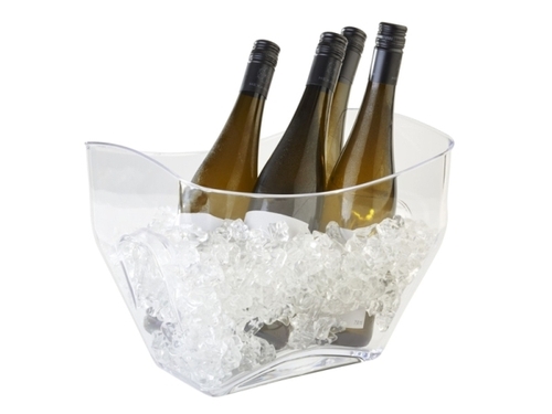 Wein- / Sektkühler 32 x 21,5 cm, H: 24,5 cm MS, klar, 7 Liter nicht spülmaschinengeeignet stapelbar wasserfest Farbe: