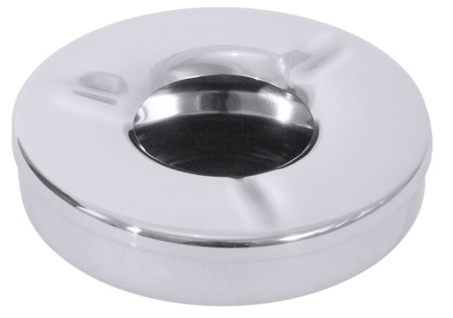 Windaschenbecher zweiteilig, aus Edelstahl 18/10, außen hochglänzend, schwere Qualität Durchmesser: 11 cm, Höhe: 3,5 cm