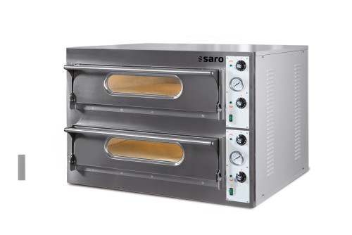 SARO Pizzaofen Modell 66 BIG/L Made in Europe - Material: Edelstahl - Für 6 Pizzen pro Kammer von max. Ø 36 cm - Ober- und Unterhitze