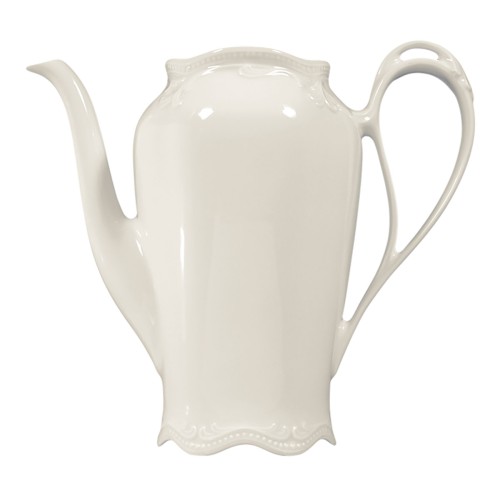Seltmann Unterteil zur Kaffeekanne 1,10 l, rund mit Relief, Form: Rubin, weiss cream, hohe Kantenschlagfestigkeit, Made in Germany