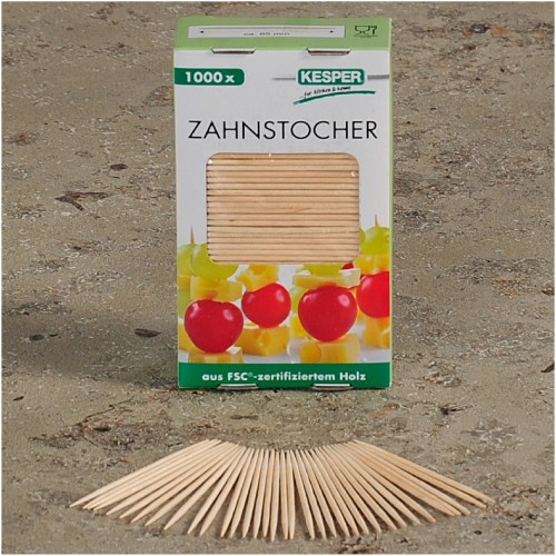 KESPER Zahnstocher, 65mm, 1.000 Stk, FSC