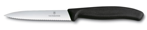 Gemüsemesser Victorinox SWISS CLASSIC, mit Wellenschliff, Länge: 10 cm, Farbe: schwarz