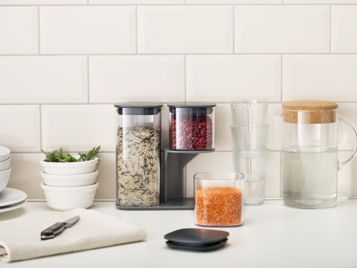 Joseph Joseph Podium - 3-teiliges Aufbewahrungsgestell für Vorratsdosen - grau