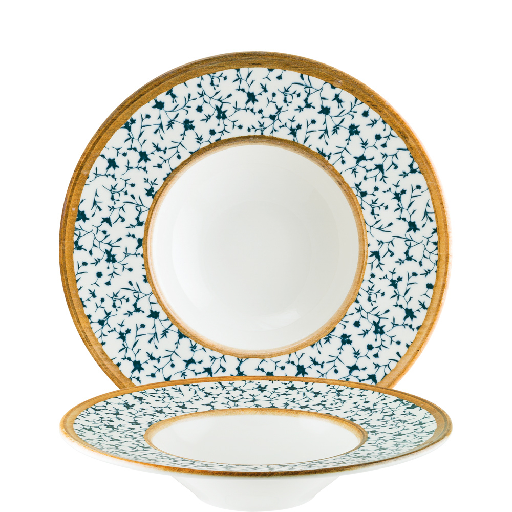 Bonna Calif Banquet Pastateller 28cm, Fahne dekoriert, Spiegel ohne Dekor, Envisio Digitaldruck, Porzellan