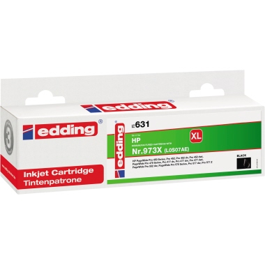edding Tintenpatrone HP 973X EDD-631 ca. 13.500 Seiten kein Originalzubehör schwarz 246ml