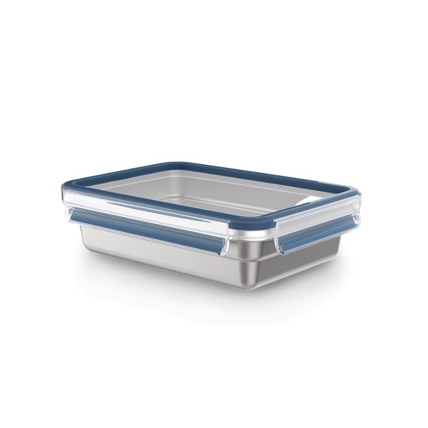 EMSA Clip & Close Frischhaltedose, rechteckig aus Edelstahl - 1,2L