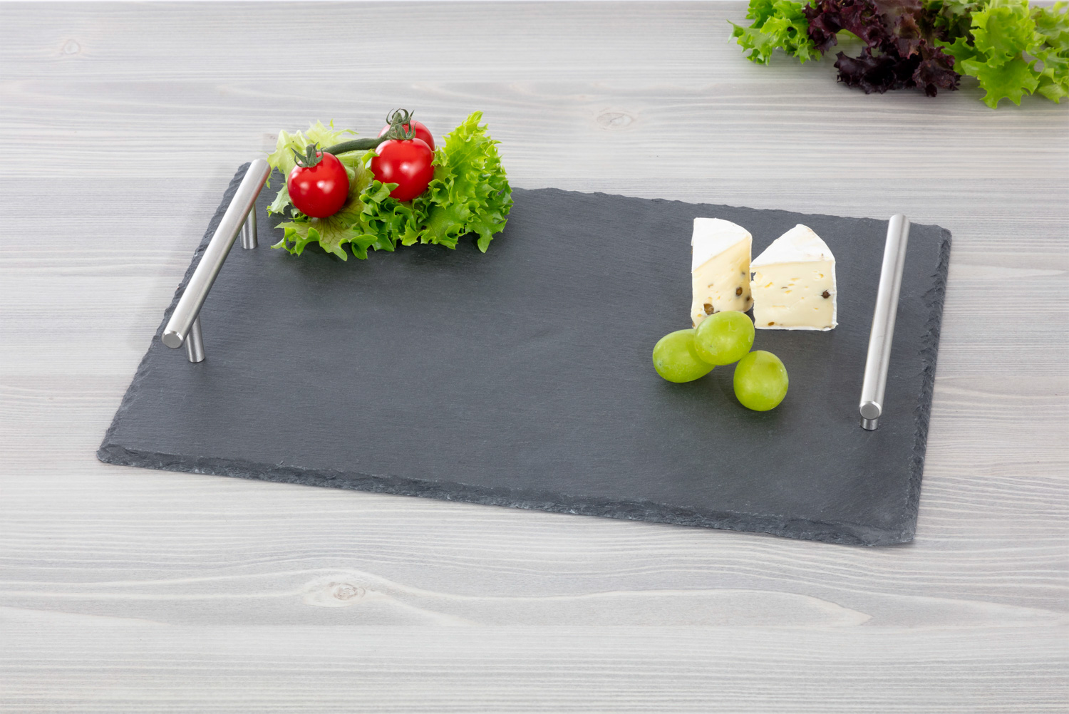 Servierplatte AMALFI aus Naturschiefer, schwarz,