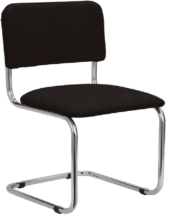 Besucherstuhl HAMBURG, Farbe: schwarz, Gestell aus Stahlrohr, Farbe verchromt,