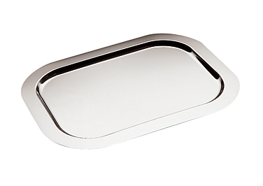 Tablett -FINESSE- 35 x 24 cm 18/0 Edelstahl rechteckig, glatter Rand spülmaschinengeeignet stapelbar