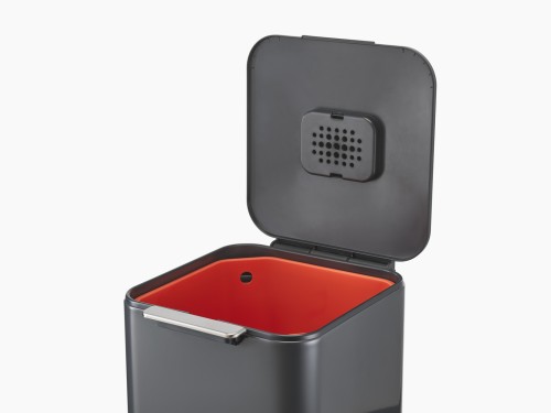Joseph Joseph IntelligentWaste Totem Compact 40 - Abfallbehälter mit separater Recycling-Einheit, 40 Liter - graphit