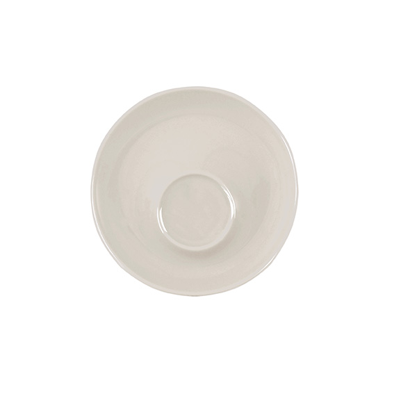 Untertasse 11 cm Spiegel außerzentrisch - Form:, Baristar - Dekor 68567 creme - aus Porzellan., Hersteller: Eschenbach. "Made in Germany".