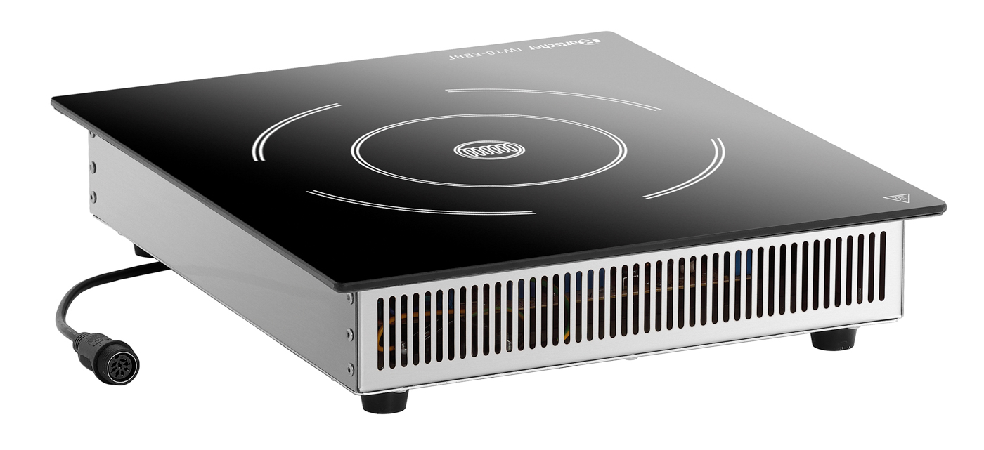 Bartscher Induktionswarmhalteplatte IW10-EBBF |Farbe: Schwarz ,Silber | Maße: 32 x 37 x 8,0 cm.Gewicht: 3,5 kg