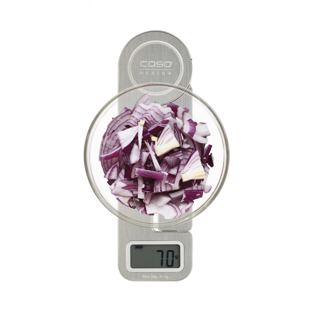 Caso Küchenwaage KITCHEN ECOSTYLE, umweltfreundlich mit kinetischer Energie durch Bewegung des Schenkels,