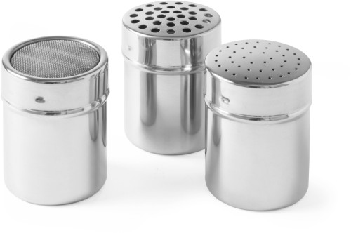 HENDI Streudose - 55x75 ØxH mm - Puderzuckerstreuer mit Gazesiebdeckel -