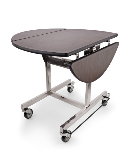 Serviertisch. Gestell aus Chromnickelstahl/Tischplatte aus MDF mit Holzdekor. 4